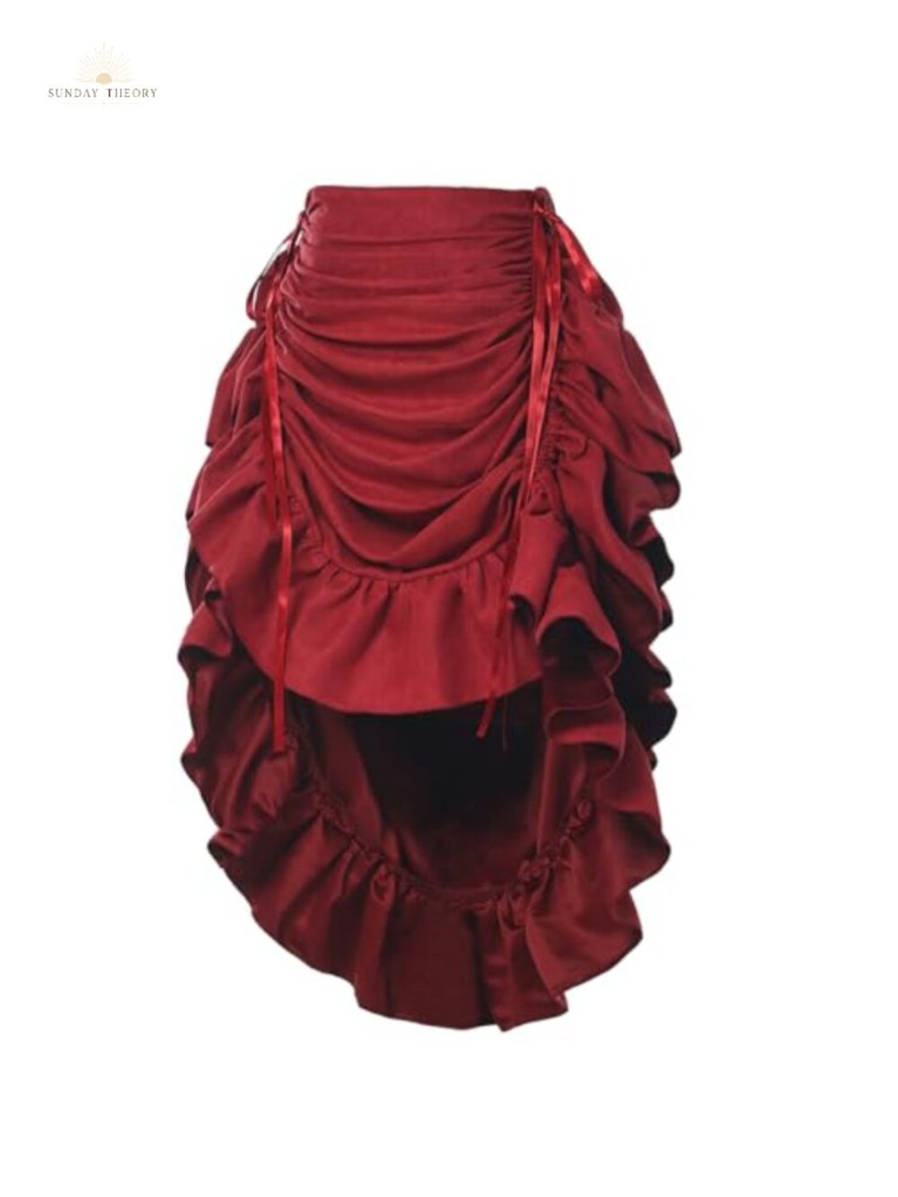 Victorian Steampunk Asymmetric High Low Ruffled Skirt Pirate Costume